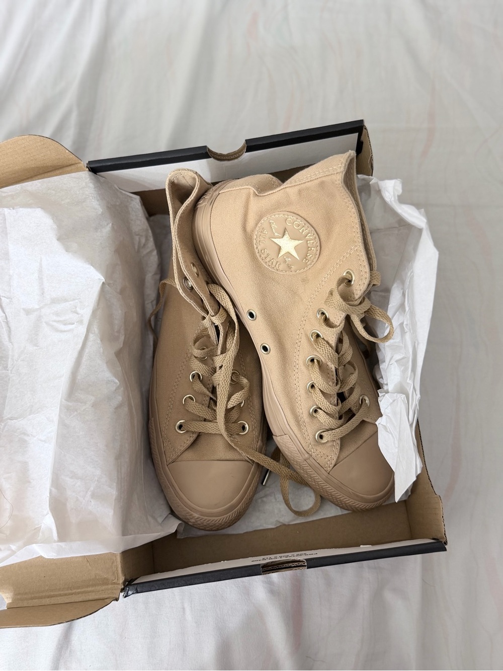Converse High Top Canvas Sneakers - Beige/Tan